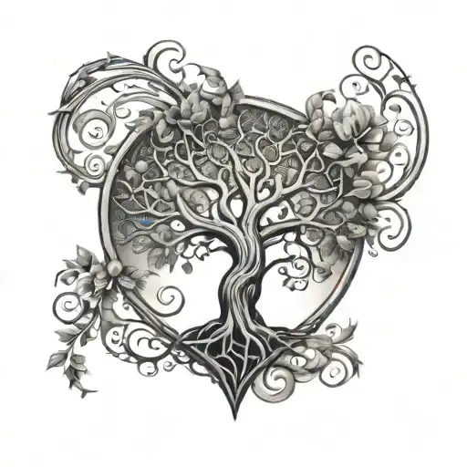 Tree Of Life Coming Out Of A Heart