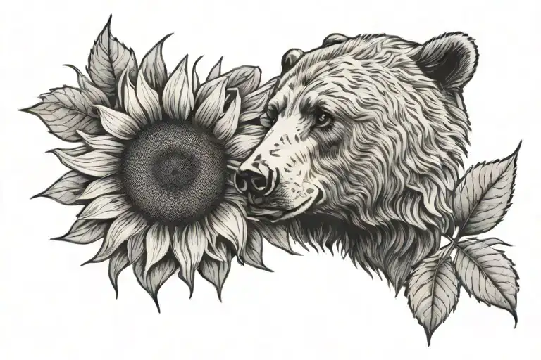 Sunflower And Bear
