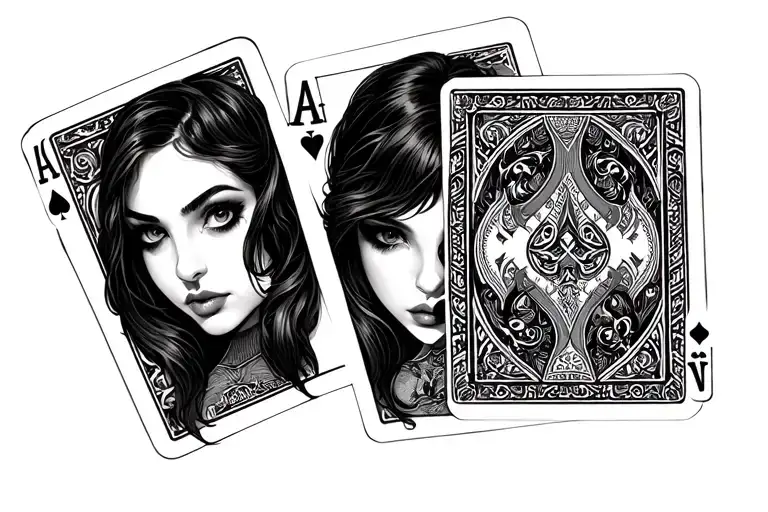Female Hiding Behind Playing Cards