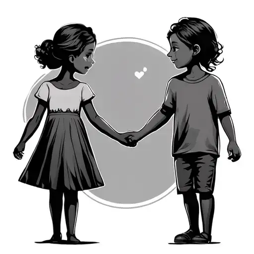 Mom And Daugter And Son Holding Hands