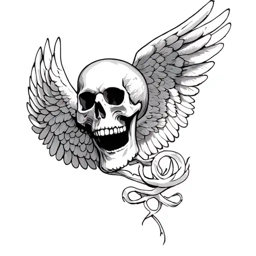 Skull And Angel Wings
