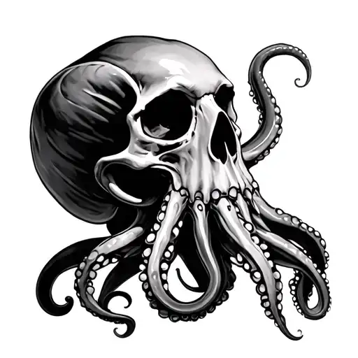 Octopus On Skull