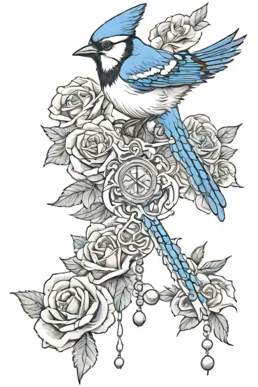 Rosary And Rosses And Blue Jay