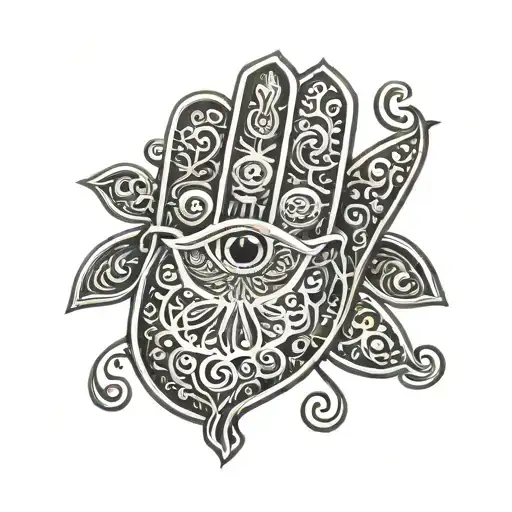 Hamsa Overlaid With Davincis Design