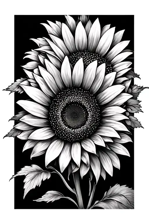 Fine Line Sunflower And Daisy Around Arm Sleeve Tattoo Design