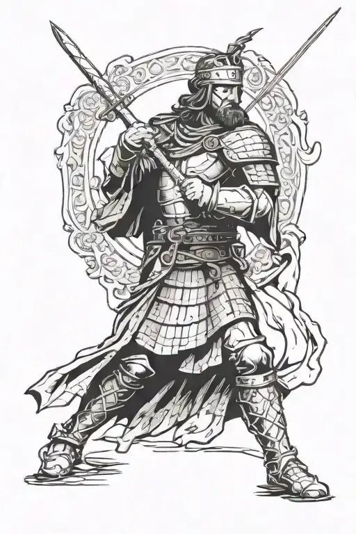 Medieval Drawing Style William Wallace Black And White