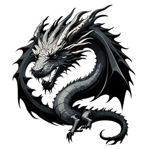 A Dragon Wrapped In The Nordic World Tree