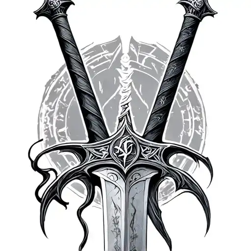 Witcher Sword With Signs In It