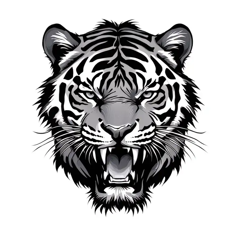 Tiger Roaring Fiercely