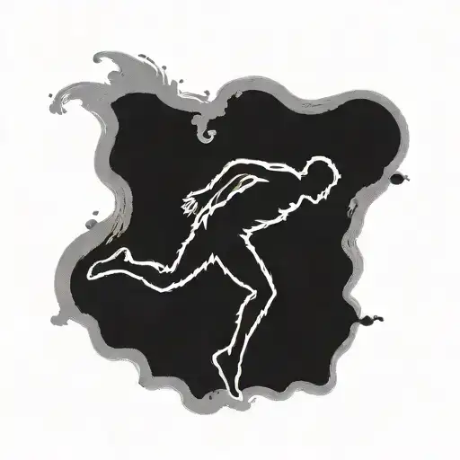 A Minimalist Silhouette Of A Person Mid-leap Over An Empty Space