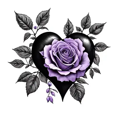 Black Heart Purple Rose Intertwined