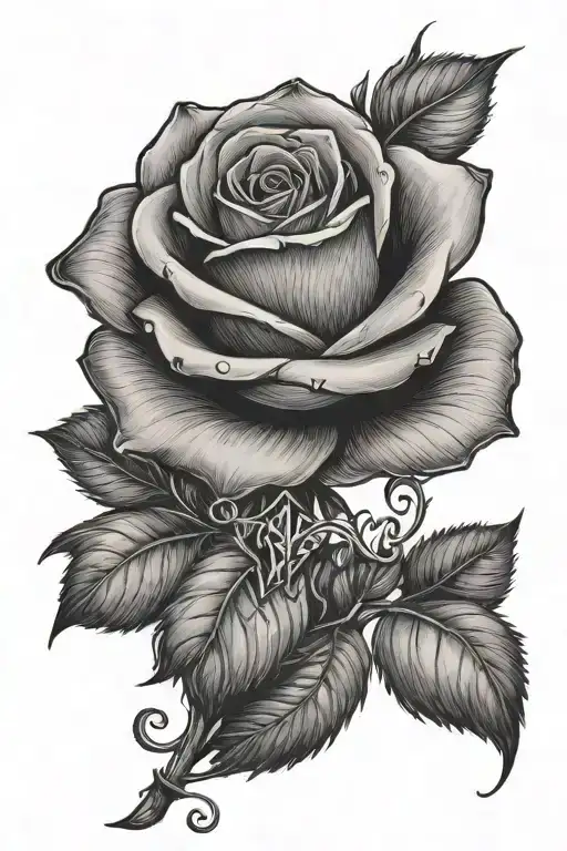 Rose With King Written In The Stem Wrapped