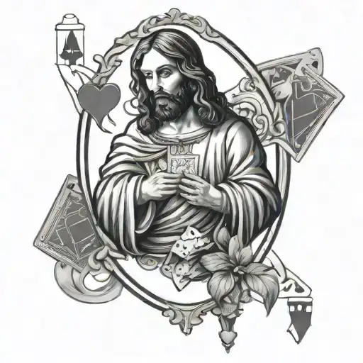 Jesus And Poker Card