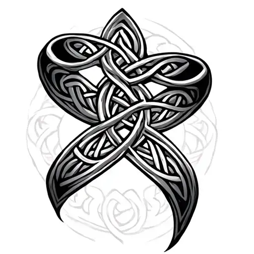 Celtic Knots In The Shape Of A Ribbon
