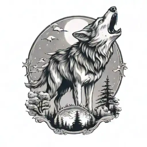 Wolf Howling At The Moon