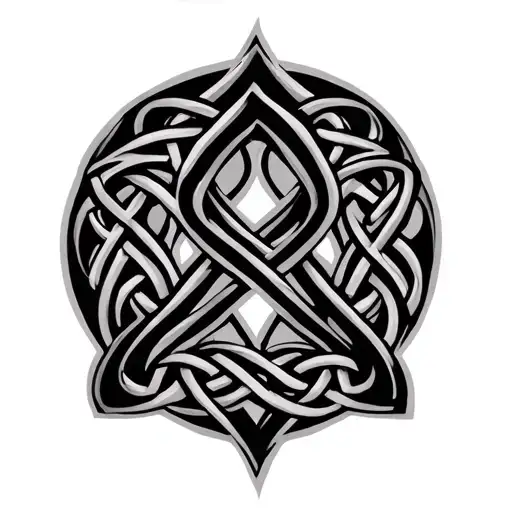 Celtic Knotwork In The Shape Of A Ribbon