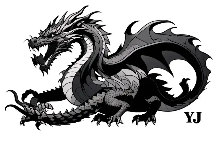 Y R C J Incorporated Dragon Intertwined