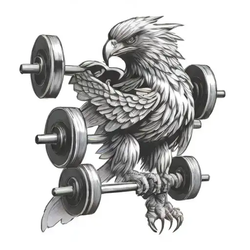 An Eagle Lifting Weights In A Gym