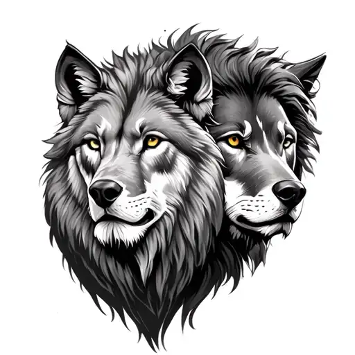 Lion And A Wolf