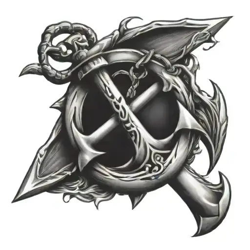 Anchor With Two Chef Knives