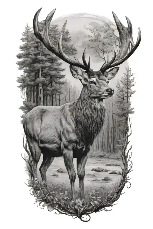 Realistic Red Deer