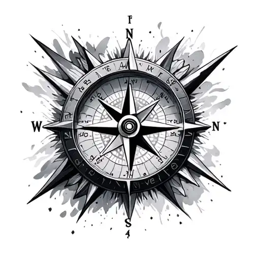 Compass Surrounded By Various