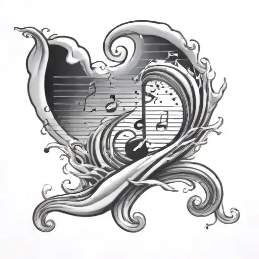 Music Note Waves Crashing