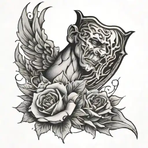 A 2000 Style Tattoo Design With Meaning Of Being Broken And Loved For Men