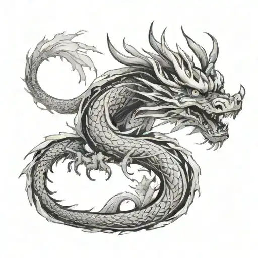 Dragon In Tradi Japanese Style