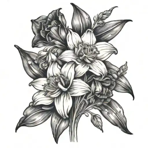 Daffodil Sweet Pea Lily Of The Valley Narcissus Flower Bouquet