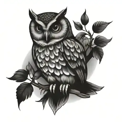 Small Owl Tattoo Design