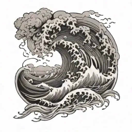 Ocean With Waves During A Thunderstorm