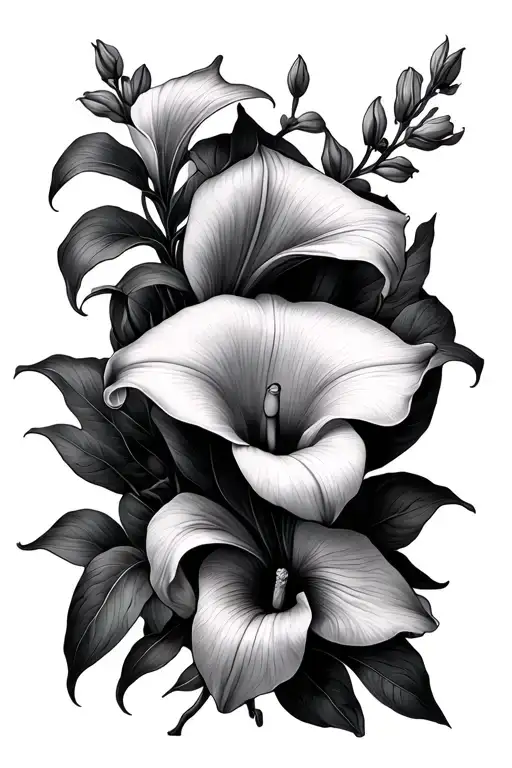 Calla Lilly And Orchid Vine Wrapping