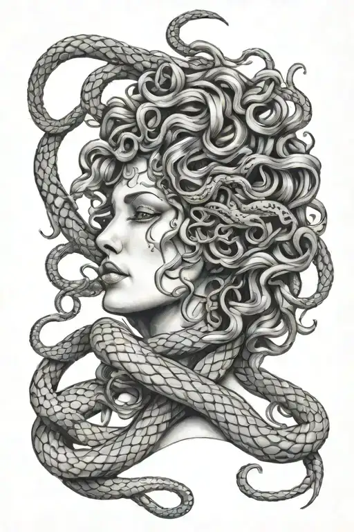 Medusa Choked By Snake Wrapped