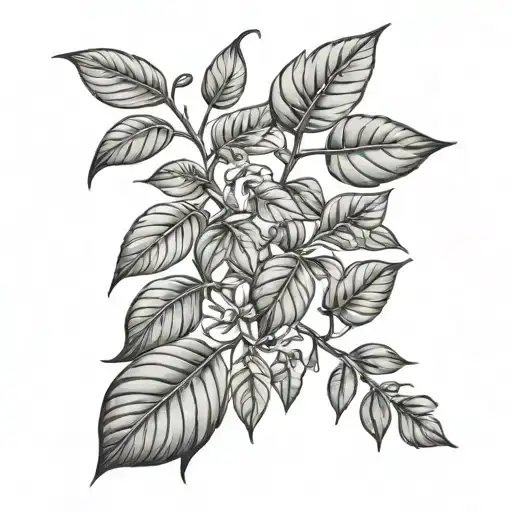 Tea And Coffee Plant Intertwined