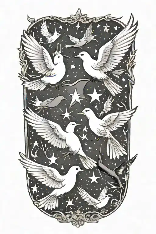 Doves And Birds And White Stars All Aligned
