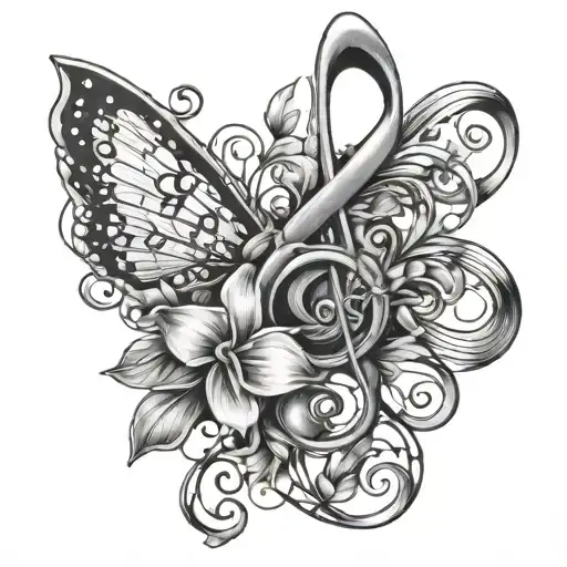 Forget Me Not Flower And Music Note Intertwined