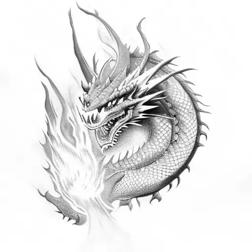 Dragon With Huge Fire Breath