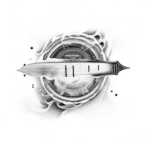 Guitar Strings Merging With Ocean Waves