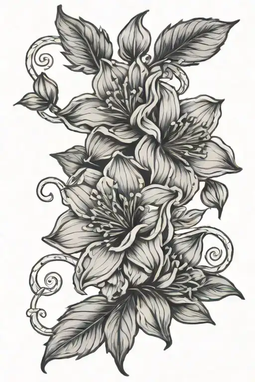 July And December Birth Flower Intertwined