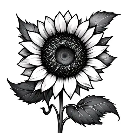 Sunflower Geometric Hlaf Black Half Color