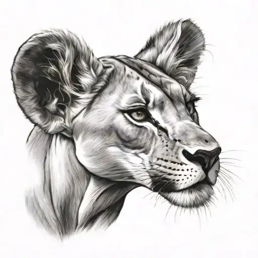 Realistic Sketch Of Nala From The Lion King