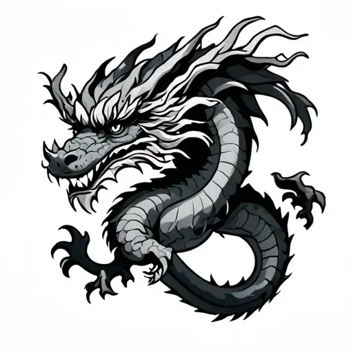 Old School Traditional Dragon