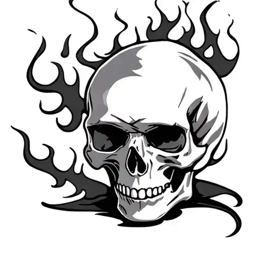Skull Flames 8 Ball