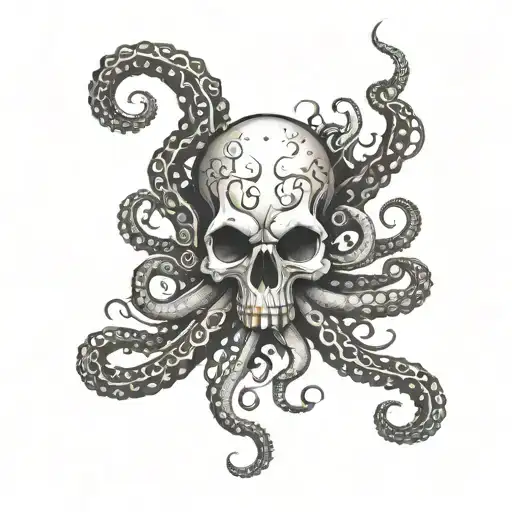 Skull And Octopus Tentacles