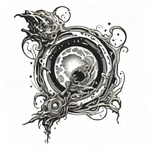 Space Black Hole Sucking Another Man