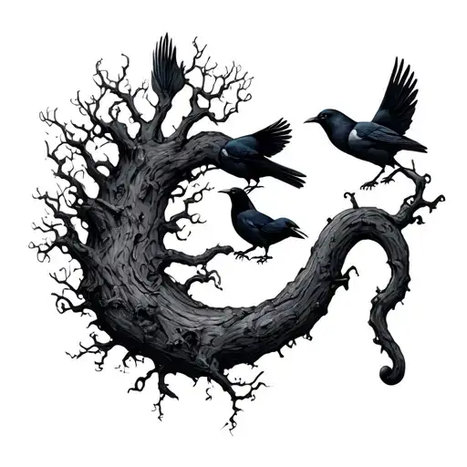 Poison Tree With Semi Colon And Crows Perhced