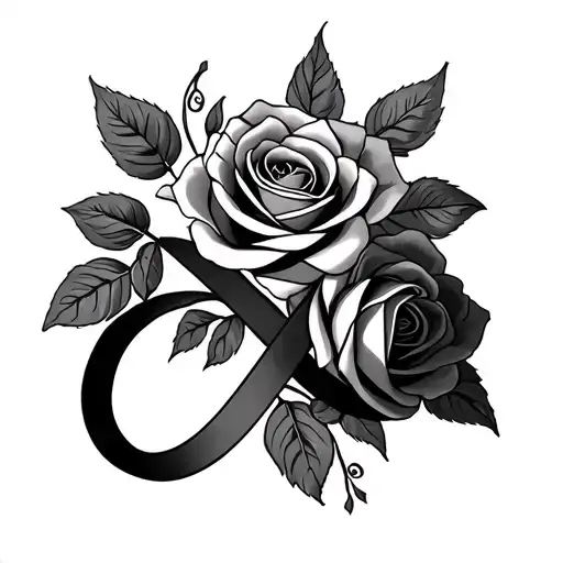 Roses And Infinity Symbol Intertwined