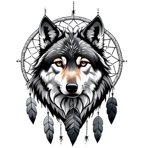 Wolf Stars Dream Catcher