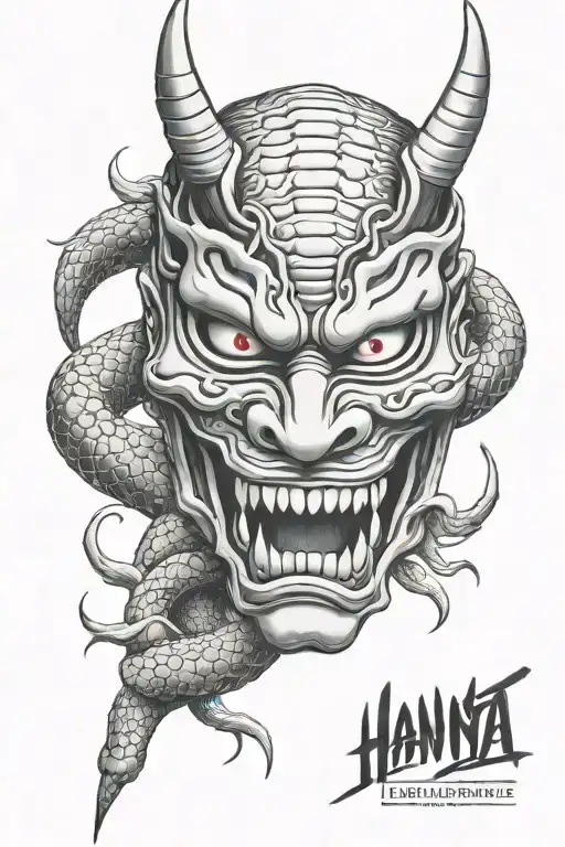 Mascara Hannya Mask With Snake